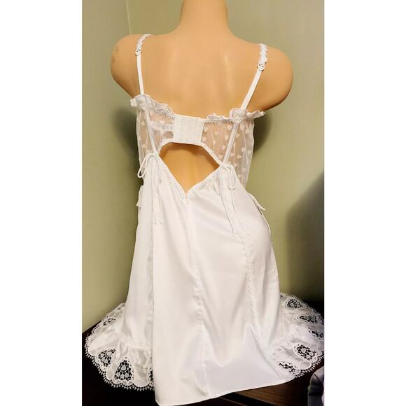 For Love & Lemons Heart Window Slip Dress White - M - Picture 8 of 8